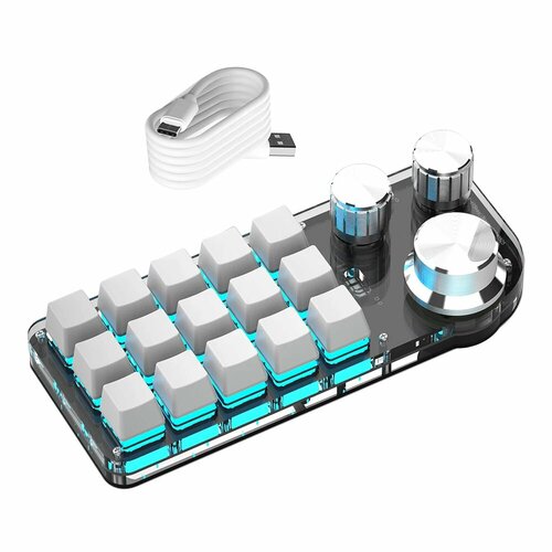 RGB Механическая мини-клавиатура Macropad 15-3 BT RGB White Красный переключатель 3185₽