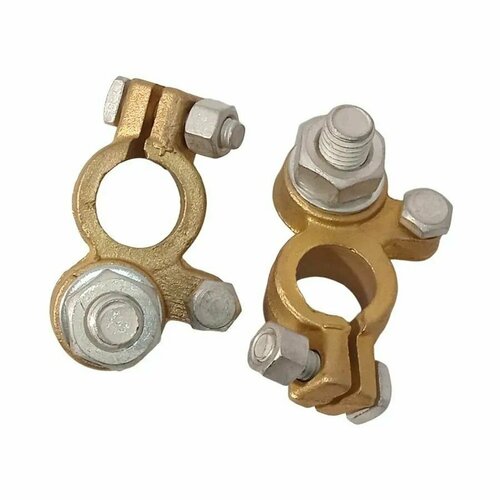 Клемма АКБ усиленные грузовые под болт 8мм латунь комплект 2шт - 690₽