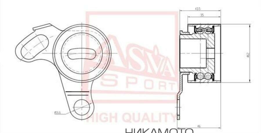 ASVA TYBP-001 ролик натяжной TOYOTA 2L ,2L-T 08/1995-