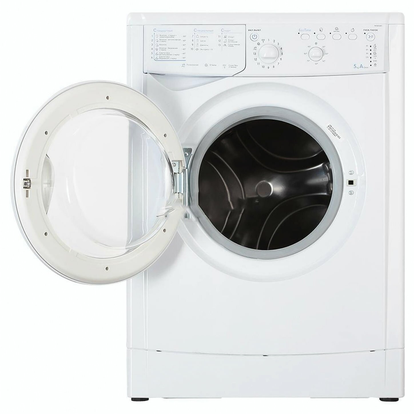 Стиральная машина Indesit IWSB 5085 белая на 5 кг, отжим 800 об/мин, с фронтальной загрузкой — фото 1