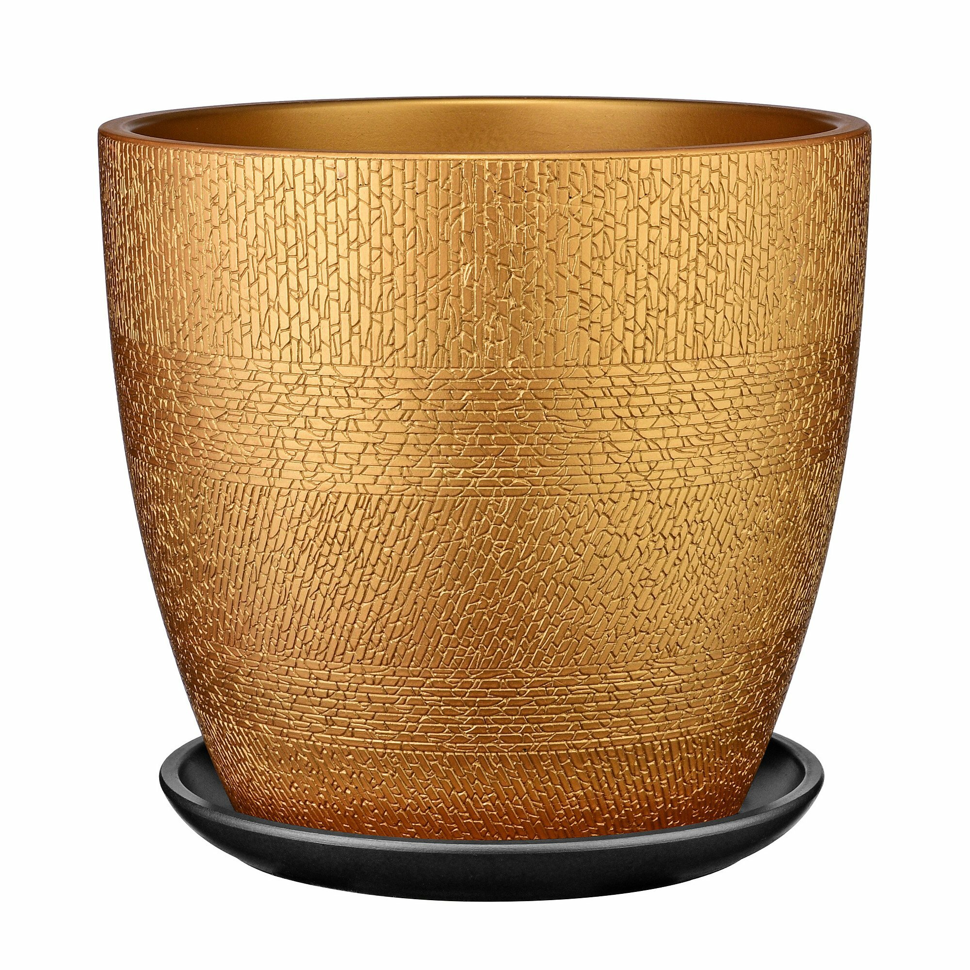 Горшок с поддоном Бамбук золото бутон №4 d- 21см 4л.