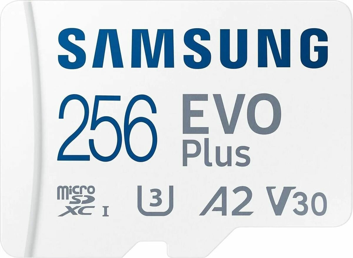 Карта памяти microSDXC Samsung EVO Plus MB-MC256KA Class 10 256Gb, белый