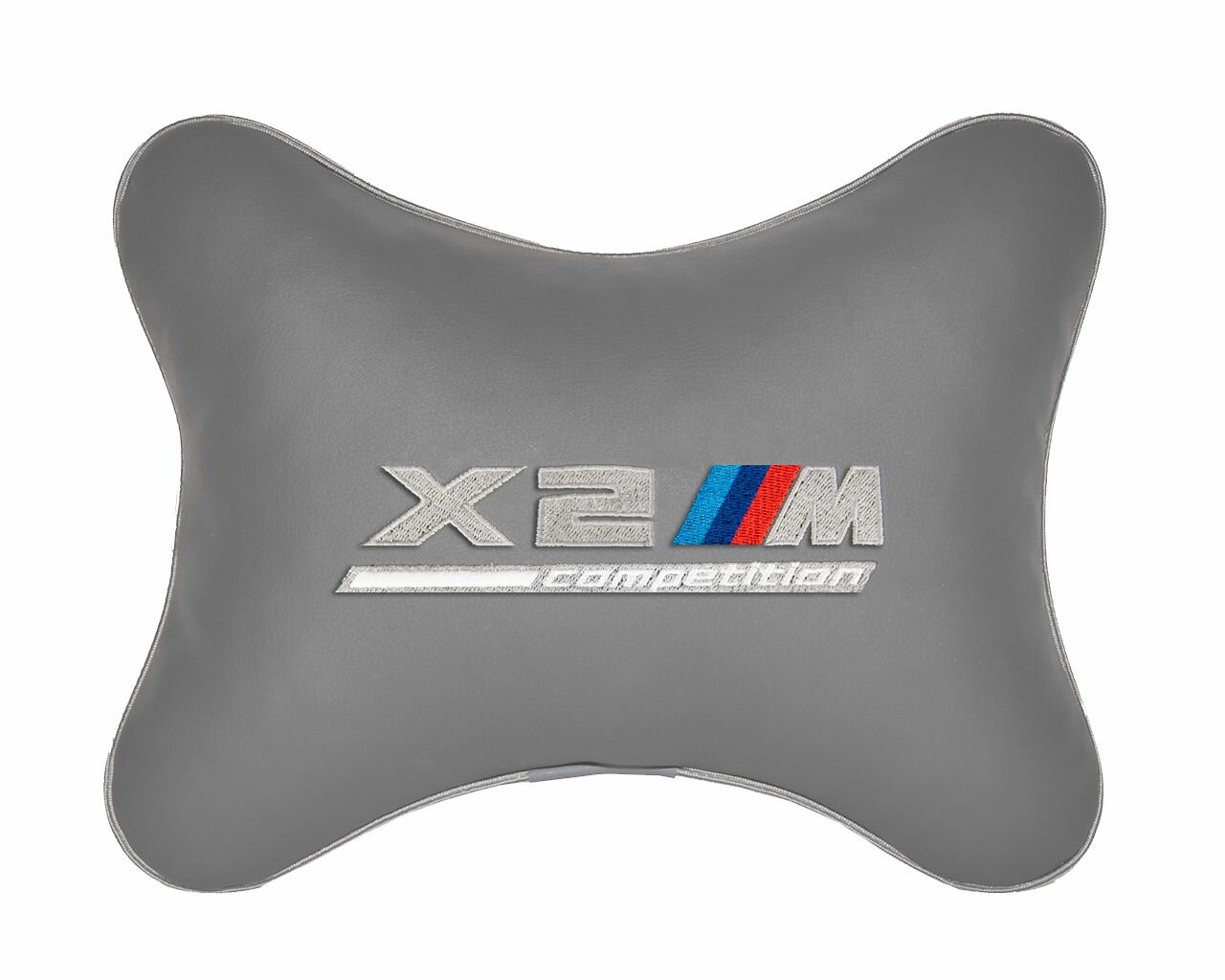 Подушка на подголовник автомобильная серая экокожа BMW X2M COMPETITION