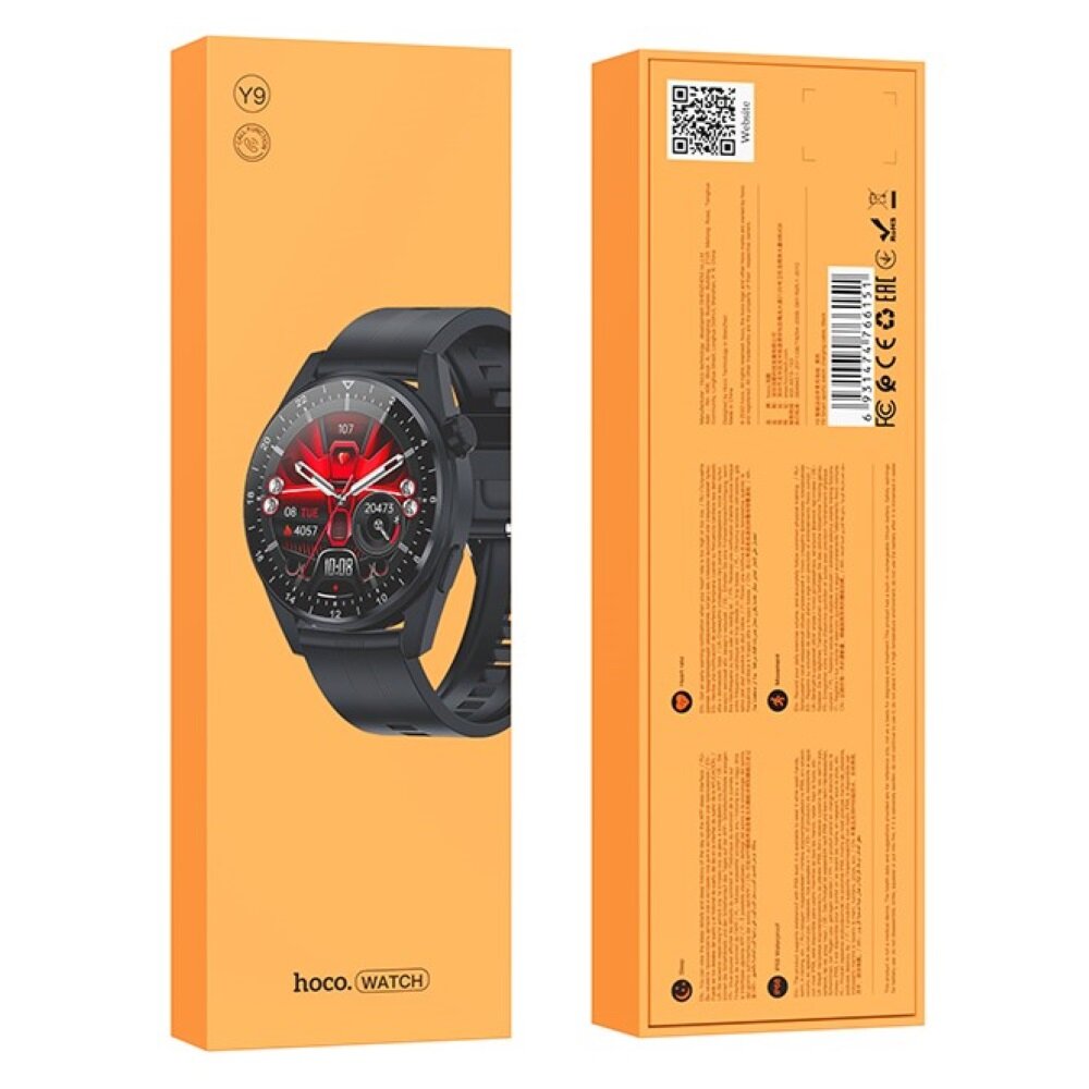 Часы наручные SMART WATCH HOCO Y9 Smart sports, call version (Черный)