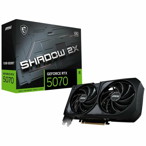 Видеокарта MSI RTX5070 SHADOW 2X OC 12GB GDDR7 192bit 3xDP HDMI 2FAN RTL 83520₽