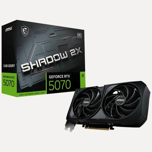 Изображение товара Видеокарта MSI RTX5070 SHADOW 2X OC 12GB GDDR7 192bit 3xDP HDMI 2FAN RTL