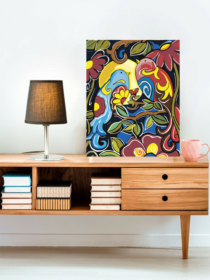 Картина по номерам "Птицы на ветке" — фото 1