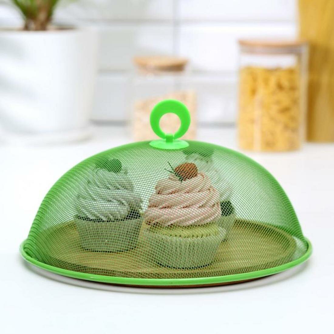 Крышка-сетка для продуктов Доляна «Вкус», диаметр 28 см, цвет: микс
