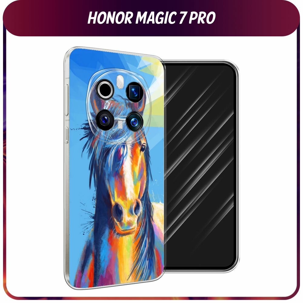 Чехол на Honor Magic 7 Pro / Хонор Мэджик 7 Про с принтом "Лошадь арт 3"