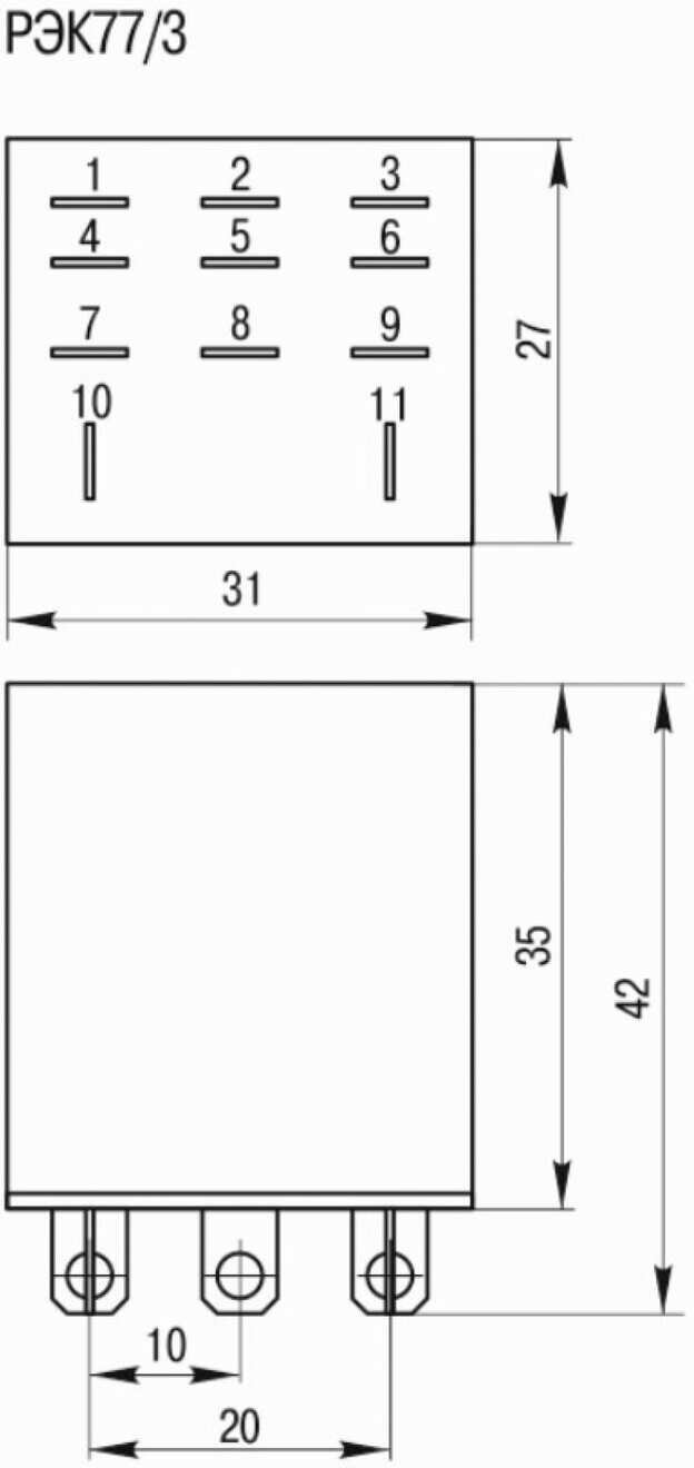 RRP10-3-10-024A РЭК77/3(LY3) 10А 24В АC реле Упаковка (20 шт.) IEK - фото №2