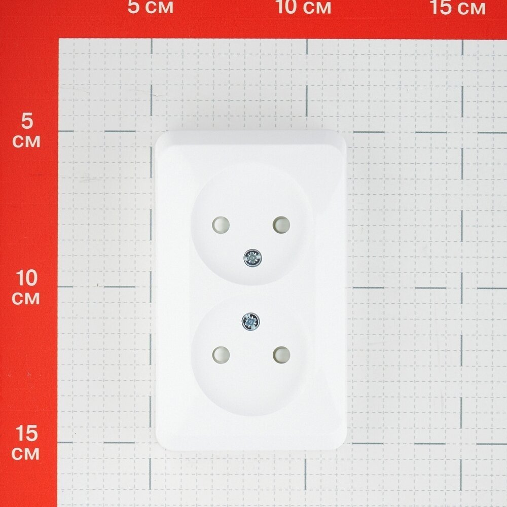 Розетка двойная этюд открытой установки со шторками белый PA16-006B Schneider Electric - фотография № 7