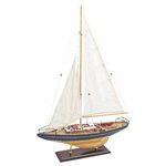 Настольный декор модель Парусной яхты 45х66 см, Дерево, Ткань - изображение