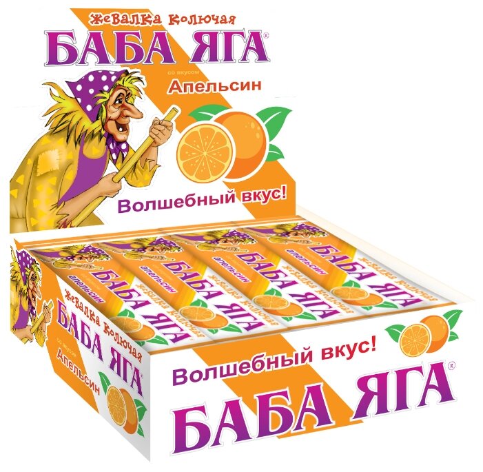 Жевательные конфеты Сладкая сказка Баба Яга апельсин 48 шт.
