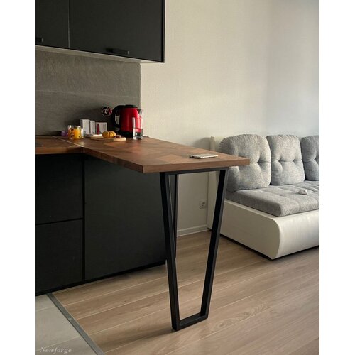 Подстолье, ножка, опора для столешницы, барной стойки; высота 86.5 -87 см; чёрный матовый