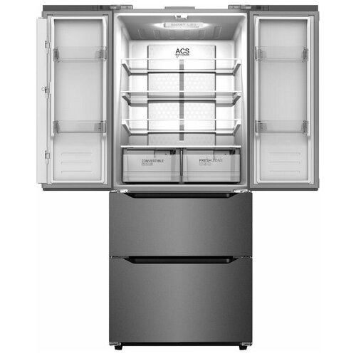 Холодильник WILLMARK MDF-637ID (436л,4дв.,French door,инв.компр.,Total NoFrost,LEDдисп.,A+,DarkInox)