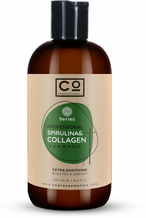 Шампунь для волос с коллагеном и спирулиной CO PROFESSIONAL Spirulina and Collagen shampoo, 250 мл