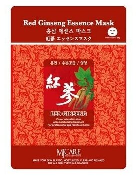 Тканевая маска для лица Mijin Red Ginseng Essence Mask с красным женьшенем, 23 гр.