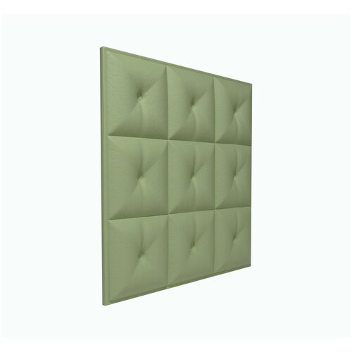 Панель стеновая из экокожи Olive Boss оливковый зеленый 40 * 40см 1шт мягкая 3D панель декор для стен и в изголовье кровати