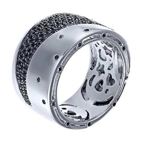 фото Jv серебряное кольцо с фианитом ars101937w-ko-001-wg, размер 17.5