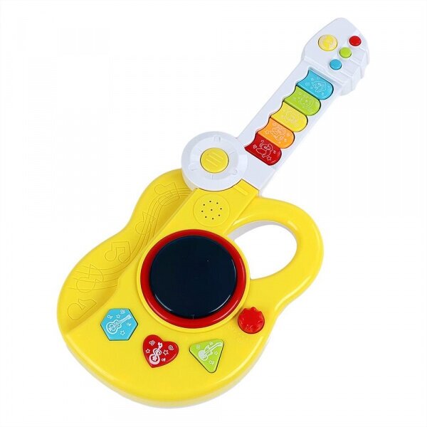 Игрушка для малышей. Гитара и музыкальный центр, 2в1, со световыми и звуковыми эффектами. PT-01374