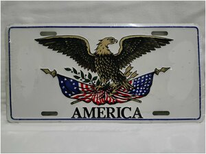Сувенирный автомобильный номер Орел Америка, USA, алюминий, 15х30 см.