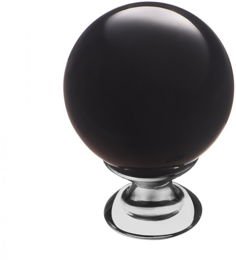 Комплект из 4 шт. ручка-кнопка, KF10-12, черное стекло, хром - фотография № 4
