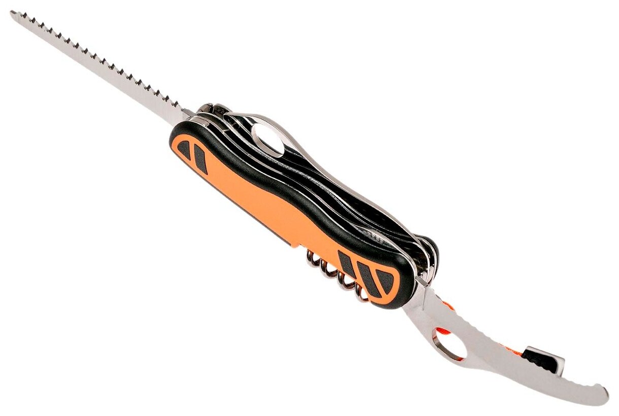 Нож перочинный Victorinox Hunter XT One Hand (0.8341.MC9) 111мм 6функций оранжевый/черный карт.короб - фото №4