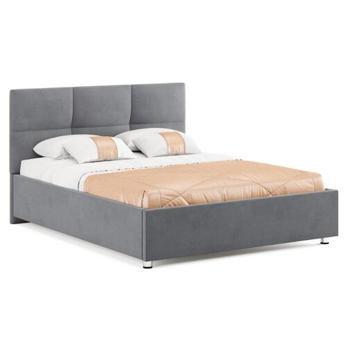 Кровать 140х200 c подъемным механизмом и бельевым ящиком Рамона темно-серый