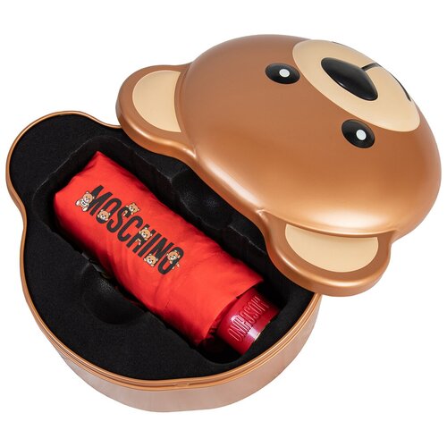 Зонт складной Moschino 8432-superminiC Bear in the tube Red