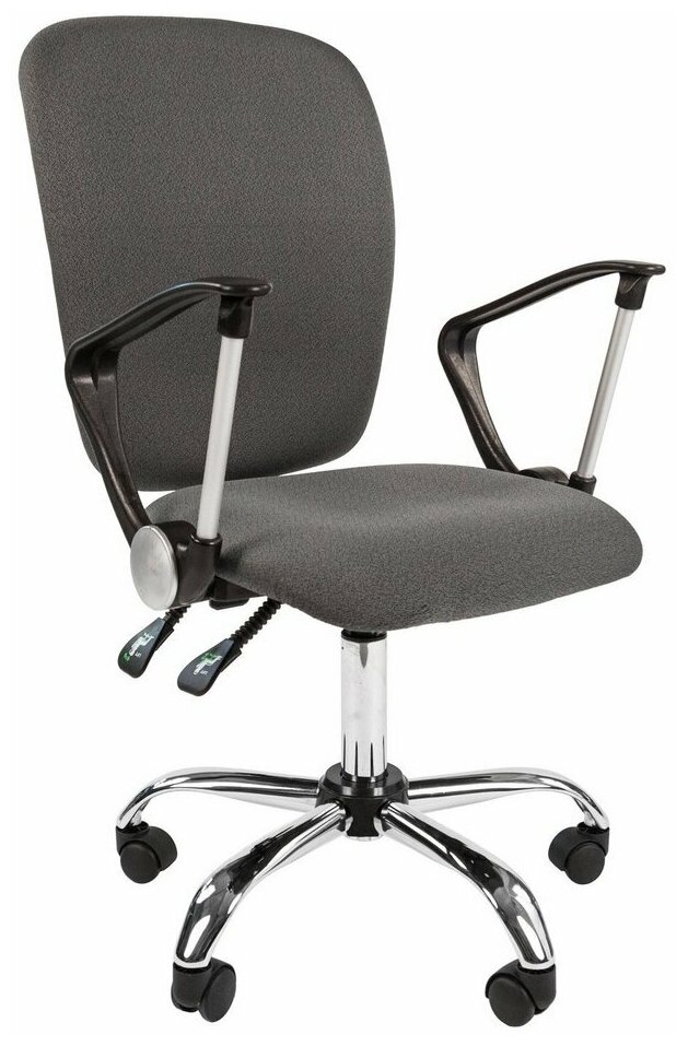 Офисное кресло CHAIRMAN 9801 с хромированными элементами, ткань, серый