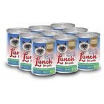 Влажный корм для кошек Lunch for pets беззерновой, для профилактики МКБ, мясное ассорти, с языком 400 г (кусочки в желе) - изображение