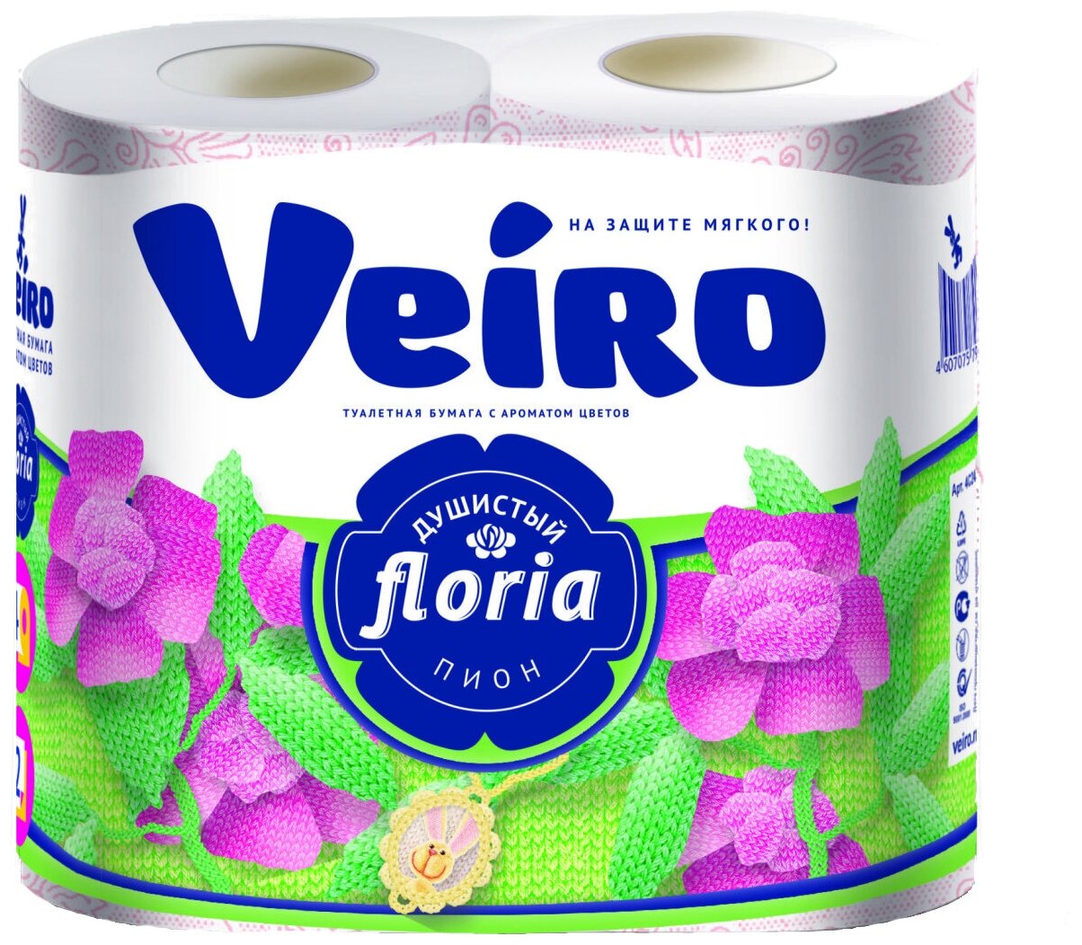 Туалетная бумага Veiro Floria Душистый пион двухслойная