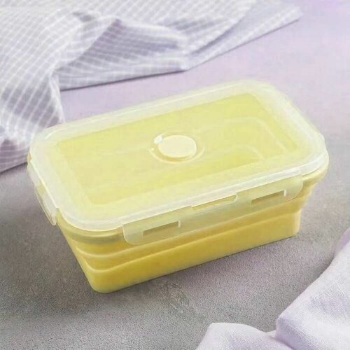 Ланч-бокс складной контейнер для пищи 800 мл желтый 325₽