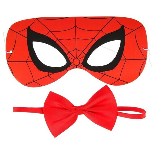 Набор карнавальный маска и бабочка, Человек-паук, 2 штуки светящаяся маска человек паук