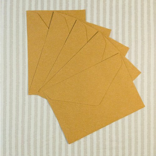 Подарочные конверты в стиле ретро, для поздравительных открыток и свадебных приглашений, текстурные, C6, набор 5 шт, цвет охра