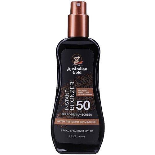 Australian Gold SPF 50 BRONZER спрей! гель защита для загара на солнце С бронзаторами (237 мл) спрей гель spf 15 with bronzer australian gold