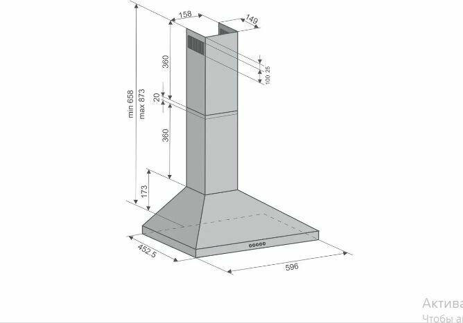 Кухонная вытяжка наклонная FALKEN H-6006-2 BLACK - фотография № 2