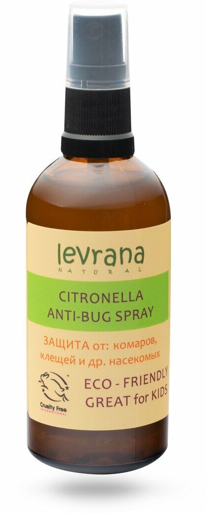 Спрей Levrana от комаров и насекомых Citronella Anti-Bug Spray 100 мл