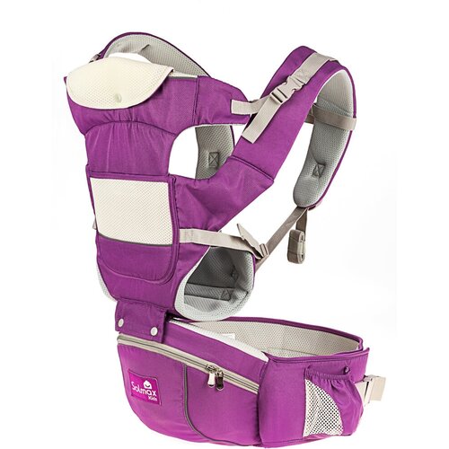 фото Эргорюкзак хипсит solmax 3в1, сумка -кенгуру для малышей, фиолетовый