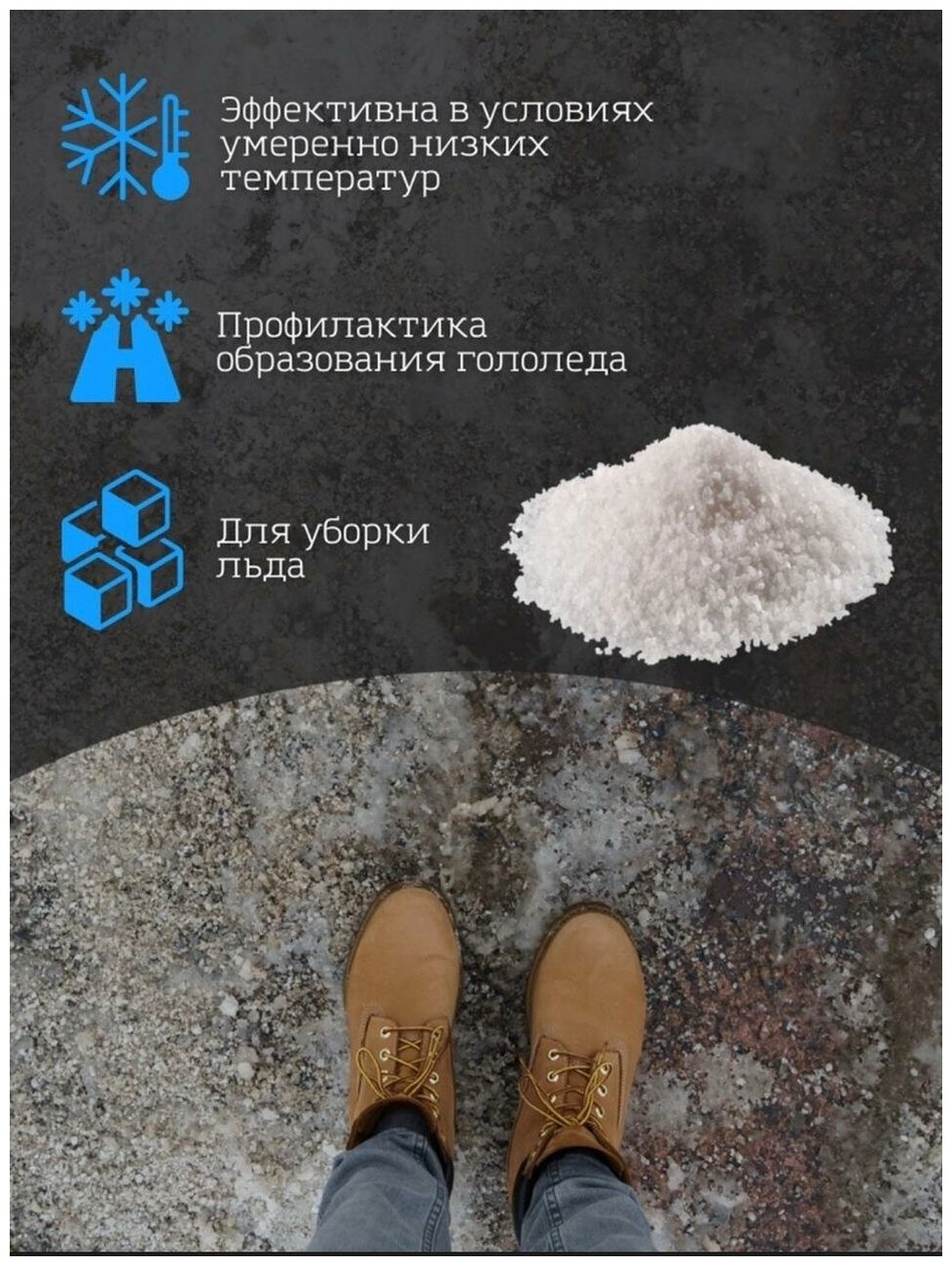 Техническая соль/Противогололедный реагент/Соль для/Антигололедная соль - фотография № 2