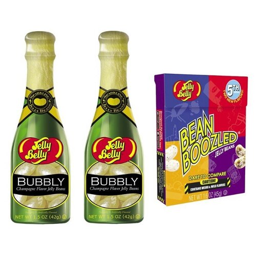 фото Конфеты jelly belly бутылка со вкусом champagne 42 гр. + ассорти bean boozled 45 гр. (3 шт.)