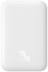 Портативный аккумулятор Baseus Внешний аккумулятор 6000mAh QC3.0/PD с беспроводной быстрой зарядкой Baseus Magnetic Wireless 20W USB Type C MagSafe для Apple iPhone, белый, упаковка: коробка