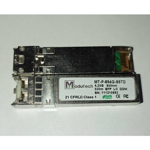 Трансивер MT-P-854G-S5TD 4.25G 850NM 550M SFP LC DDM finisar 16gb волоконный модуль sfp ftlf8529p3bcv em 16g sfp 850nm 16g lc волоконно канальный трансивер модуль сетевого адаптера 16g