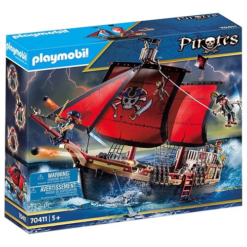 фото Набор с элементами конструктора playmobil pirates 70411 боевой корабль мертвого черепа