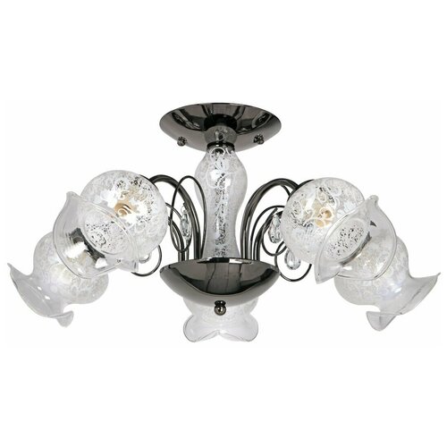 Люстра потолочная со стеклянными плафонами, стиль Классика, 5xE14 60Вт