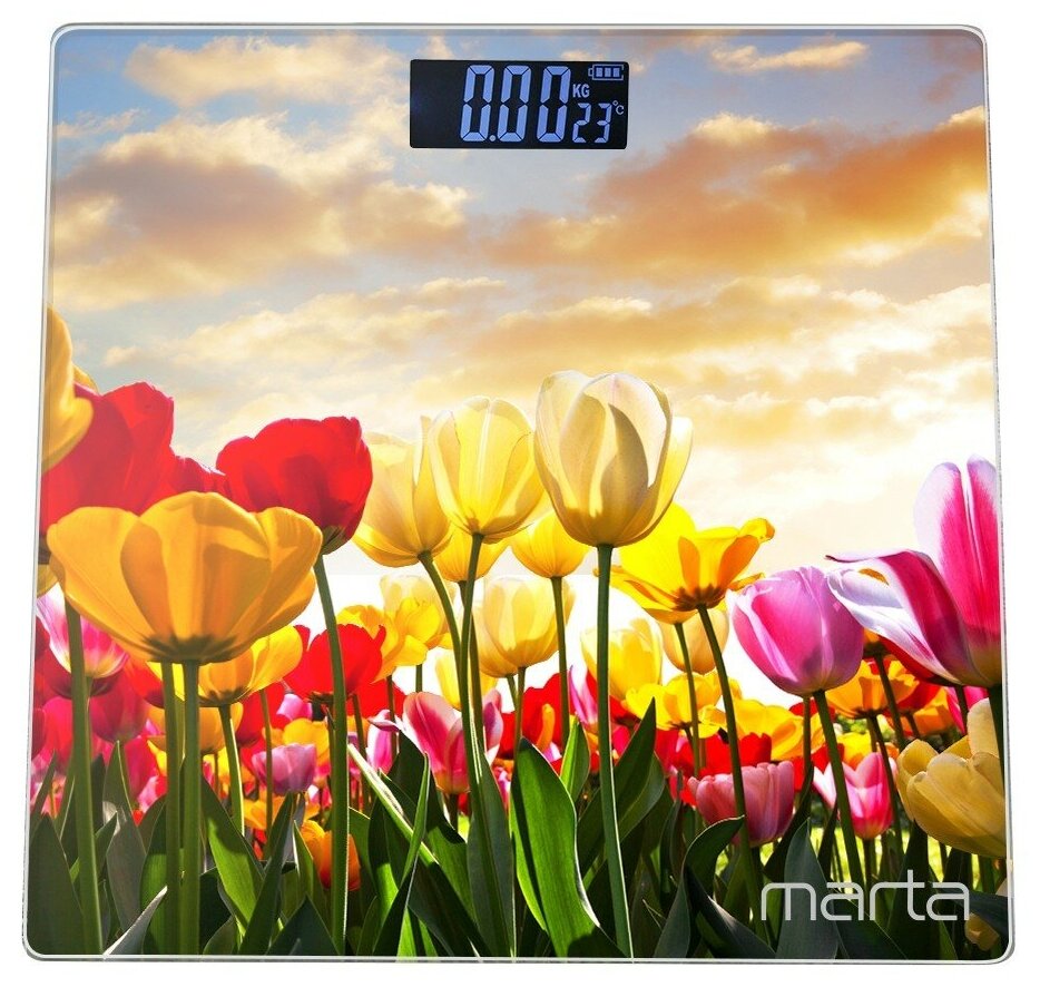 MARTA MT-1678 тюльпаны весы напольные сенсор - фотография № 4