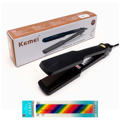 Выпрямитель для волос утюжок для волос черный KEM-329 пилка для ногтей ZEBO 99900₽