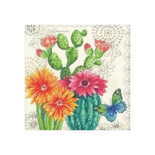 фото Набор для вышивания dimensions "кактусы в цвету", 30х30 см, арт. dms-70-35388