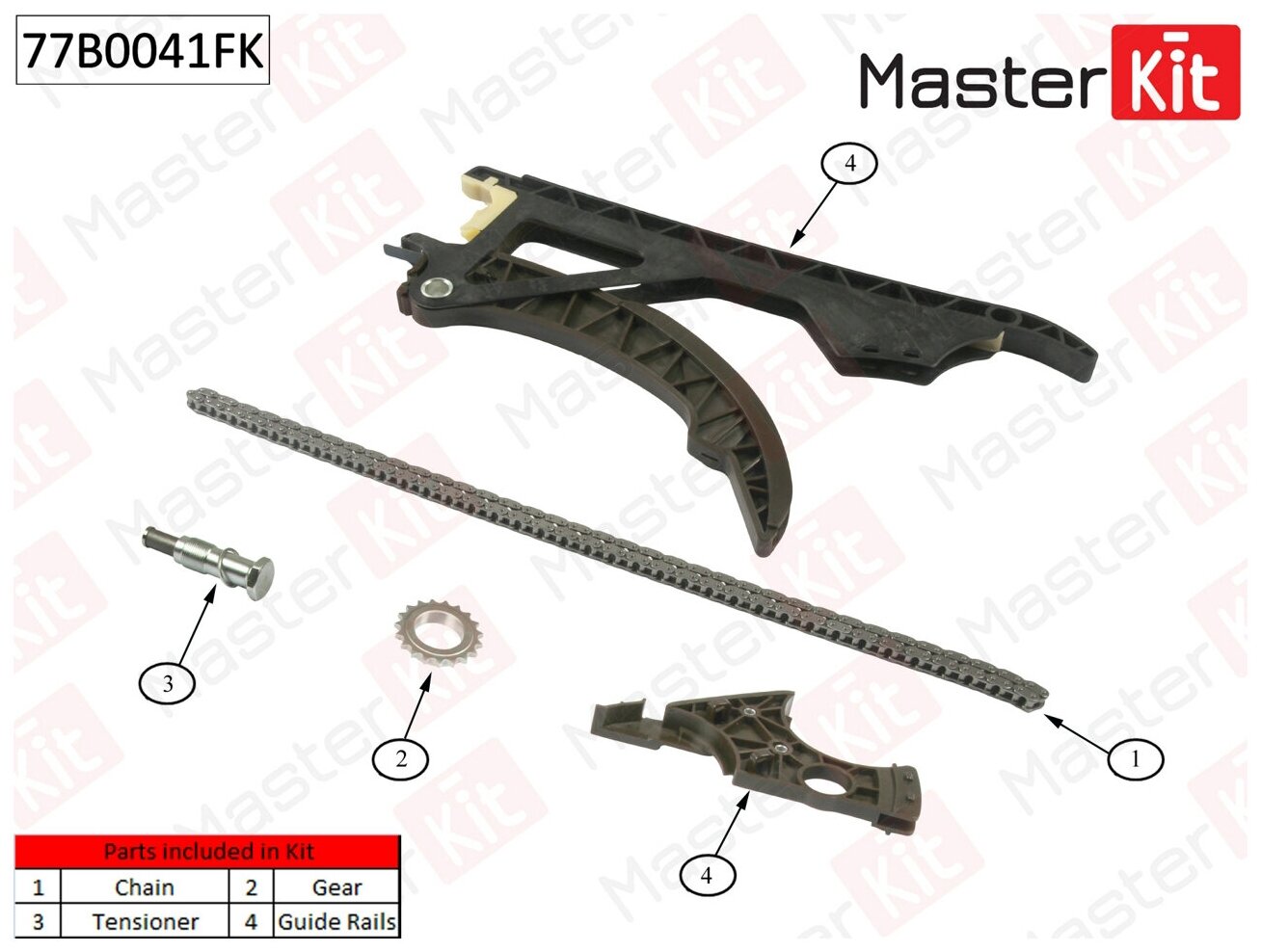 Комплект цепи ГРМ MasterKit 77B0041FK