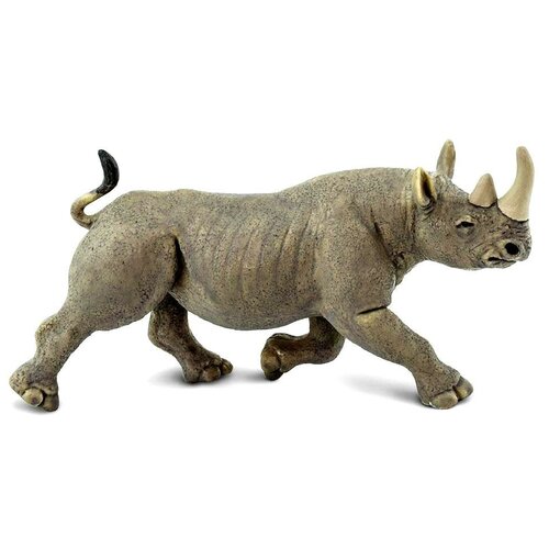 Купить Черный носорог фигурка игрушка размер 14, 5 x 3 x 6, 7 см для детей от 3 лет, Safari Ltd